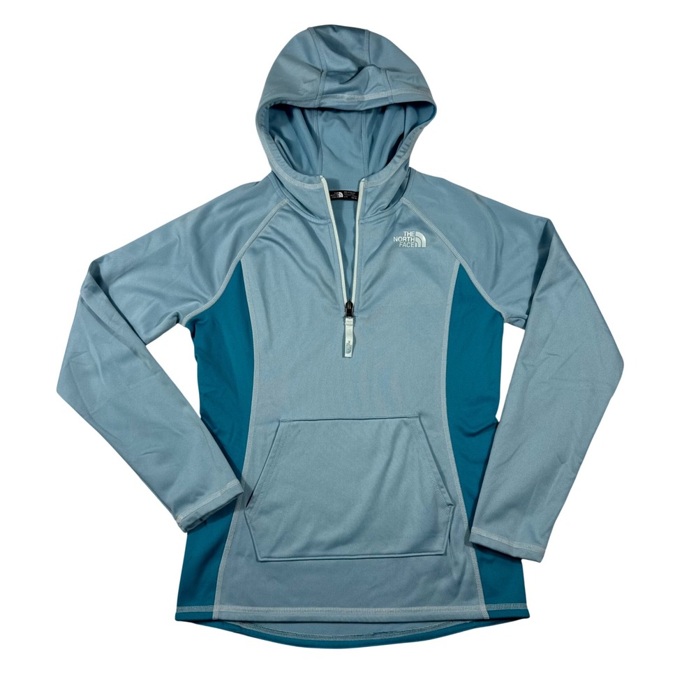 The North Face Girls Blue Quarter Zip Hoodie Large 14/16 Pullover Activewear